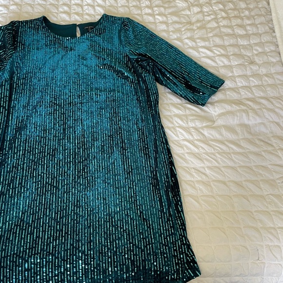 Lane Bryant  Teal Sequin velvet Dress - Picture 5 of 10